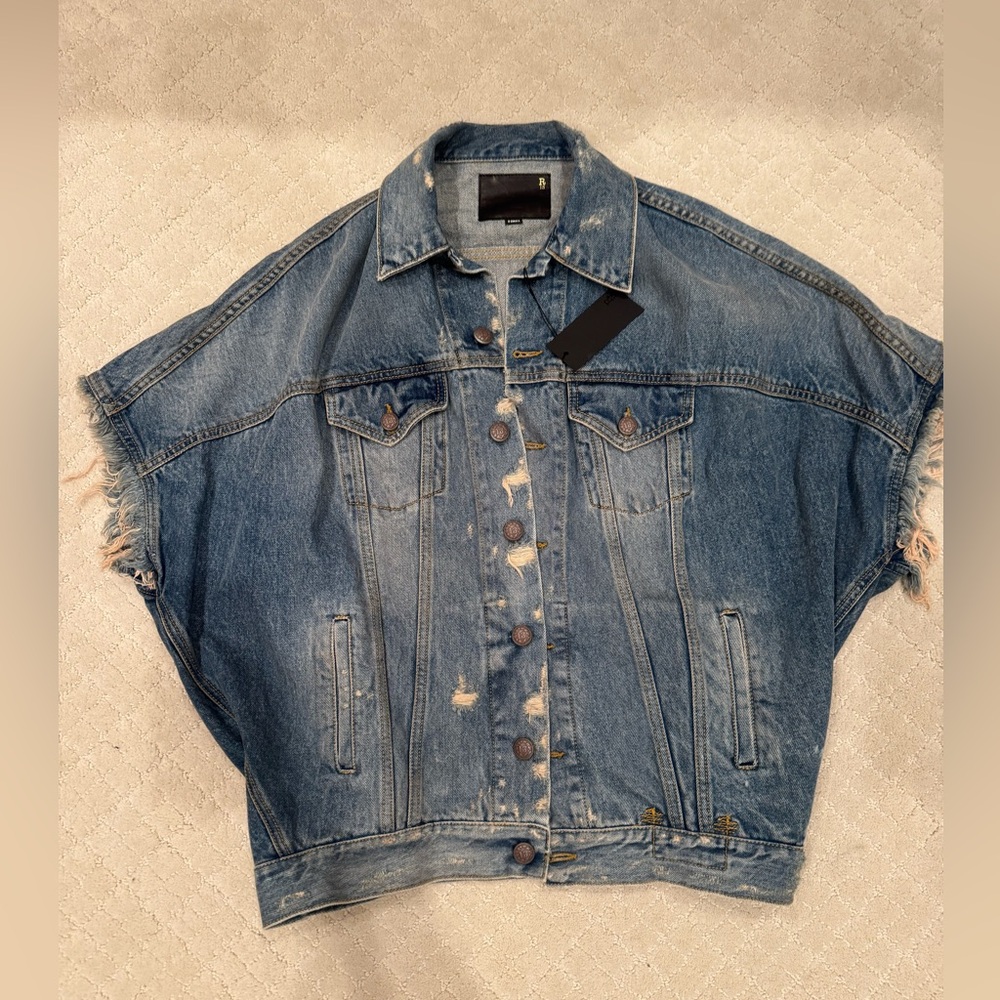 NWT’s R13 Blue Distressed Jean Jacket/vest